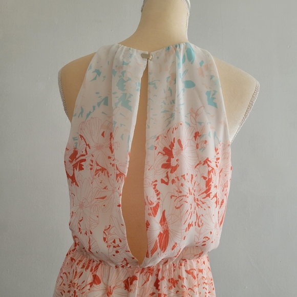 H&M floral color block maxi dress  size 6 - Picture 5 of 9